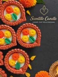ScentilloCandle_Terracotta Diyas with Marigold Candles